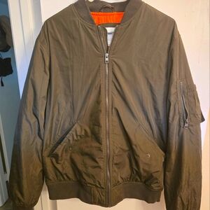 Old Navy Bomber Jacket, Olive Green, Size L